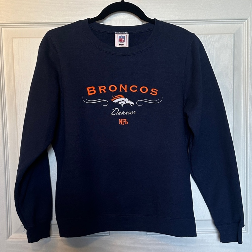 Vintage NFL Denver Broncos Dark Blue Crewneck Sweatshirt